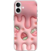 Techtree iPhone 16 PLUS Uyumlu Çilekli Pasta Baskılı Silikon Kılıf