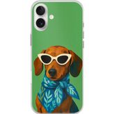 Techtree iPhone 16 PLUS Uyumlu Cool Dachshund Köpek Baskılı Silikon Kılıf