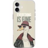 Techtree iPhone 16 PLUS Uyumlu Everything is fine Baskılı Silikon Kılıf