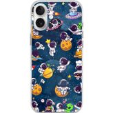 Techtree iPhone 16 PLUS Uyumlu Minik Astronotlar Uzayda Baskılı Silikon Kılıf
