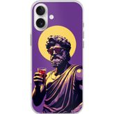 Techtree iPhone 16 PLUS Uyumlu Olimpos'tan Bir Yudum Mutluluk Baskılı Silikon Kılıf