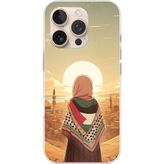 Techtree iPhone 16 PRO MAX Uyumlu Filistine Özgürlük Kız Baskılı Silikon Kılıf