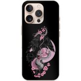 Techtree iPhone 16 PRO MAX Uyumlu Pembe Siyah Yılan Baskılı Silikon Kılıf