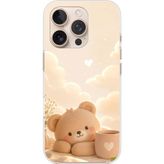 Techtree iPhone 16 PRO MAX Uyumlu Sevimli Tatlı Ayı Baskılı Silikon Kılıf