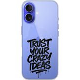 Techtree iPhone 16 Uyumlu Crazy Trust Baskılı Silikon Kılıf