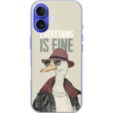 Techtree iPhone 16 Uyumlu Everything is fine Baskılı Silikon Kılıf