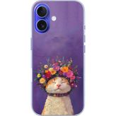 Techtree iPhone 16 Uyumlu Frida Catlo kedi Baskılı Silikon Kılıf