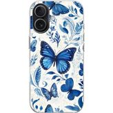 Techtree iPhone 17 Uyumlu Mavi Kelebekler Baskılı Silikon Kılıf
