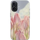 Techtree iPhone 17 Uyumlu Pembe Laleler Baskılı Silikon Kılıf
