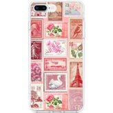 Techtree iPhone 7 PLUS-8 PLUS Uyumlu Pembe Posta Pulları Baskılı Silikon Kılıf