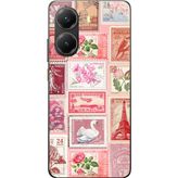 Techtree POCO X7 PRO Uyumlu Pembe Posta Pulları Baskılı Silikon Kılıf