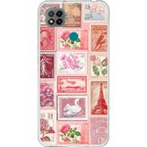Techtree Redmi 9C / 10A Uyumlu Pembe Posta Pulları Baskılı Silikon Kılıf