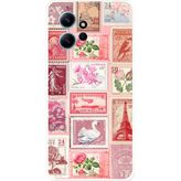 Techtree Redmi Note 12 4G Uyumlu Pembe Posta Pulları Baskılı Silikon Kılıf