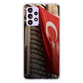Techtree Samsung Galaxy A32 Uyumlu Dev Türk Bayrağı Baskılı Silikon Kılıf