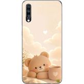 Techtree Samsung Galaxy A70 Uyumlu Sevimli Tatlı Ayı Baskılı Silikon Kılıf