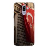 Techtree Samsung Galaxy J8-A6 Plus Uyumlu Dev Türk Bayrağı Baskılı Silikon Kılıf