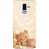 Techtree Samsung Galaxy J8-A6 Plus Uyumlu Sevimli Tatlı Ayı Baskılı Silikon Kılıf