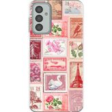 Techtree Samsung Galaxy M13-M23 Uyumlu Pembe Posta Pulları Baskılı Silikon Kılıf