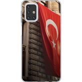 Techtree Samsung Galaxy M31s Uyumlu Dev Türk Bayrağı Baskılı Silikon Kılıf
