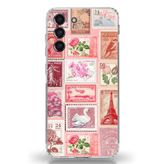 Techtree Samsung Galaxy S21 FE Uyumlu Pembe Posta Pulları Baskılı Silikon Kılıf