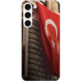 Techtree Samsung Galaxy S24 Plus Uyumlu Dev Türk Bayrağı Baskılı Silikon Kılıf