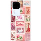 Techtree Vivo V30 Uyumlu Pembe Posta Pulları Baskılı Silikon Kılıf