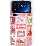Techtree Xiaomi 17 Pro Max Uyumlu Pembe Posta Pulları Baskılı Silikon Kılıf