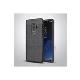 Techtrove Samsung Galaxy S9 Plus Kılıf Deri Extra Korumalı Slikon Kapak Siyah