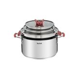 Tefal Optispace İndüksiyon Tabanlı 6 Parça Çelik Tencere Seti