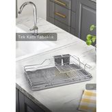 Tek Katlı Bulaşıklık Tezgah Üstü Tabaklık Bpa Free Bulaşık Sepeti Gri