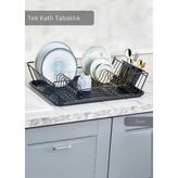 Tek Katlı Bulaşıklık Tezgah Üstü Tabaklık Bpa Free Bulaşık Sepeti Siyah