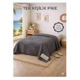 Tek Kişilik Pike -%100 Organik Pamuk-Dört Mevsim Kullanım İçin - Antrasit