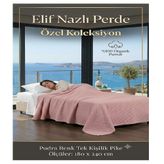 Tek Kişilik Pike -%100 Organik Pamuk-Dört Mevsim Kullanım İçin - Pudra