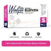 Tek Kullanımlık Pudrasız Beyaz S Beden Eldiven 100’LÜ