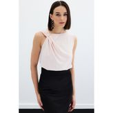 Tek Omuz Detaylı Bluz - Pudra - 38