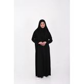 Tek Parça Namaz Elbisesi Boydan Giymeli Siyah Çantalı