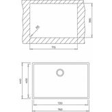 Teka Square Tezgah Altı Granit Evye Siyah 76X44