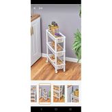 Tekerlekli 3 Katlı Dolap Organizer - Ahşap Rengi