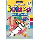 Tekerlemeli Boyama Okul Eşyaları 2 - 3 Yaş