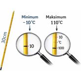 Tekno İstanbul Civalı Termometre - Kimya Termometresi - Cam Baget Termometre -10..110°C - 1 Adet