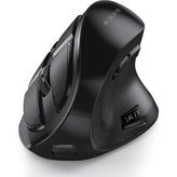 Teknofaji Kablosuz Dikey Şarj Edilebilir Bluetooth 2.4g Sessiz Mouse Ergonomik Sağ El 9 Adet Buton - Siyah