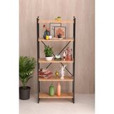 TeknoKapsül 5 Raflı Metal Kitaplık Ceviz 180 cm