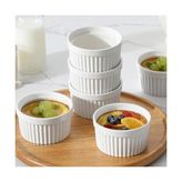 TeknoKapsül 6’lı Seramik Sufle Kabı Seti, Isıya Dayanıklı, Fırın ve Mikrodalga Uyumlu, Kolay Temizlenir, Tatlı Sos Meze Sunumu Için Şık ve Dayanıklı Sufle Kasesi Seti - 2 X