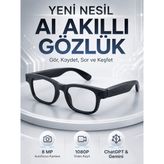 TeknoKapsül Akıllı Gözlük 8 MP Kameralı 1080P Video Kayıt WiFi Bağlantılı Çift Mikrofonlu Gürültü Engelleme Özellikli AB1-AKYI-347766