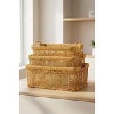 TeknoKapsül Digithome 3'lü Hasır Rattan Organizer Sepet - BB6064