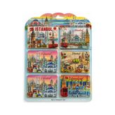 TeknoKapsül Istanbul Temalı Ahşap Buzdolapı Süsü Magnet 6'lı Set