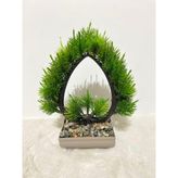 TeknoKapsül Yapay Bonsai Çam Ağacı Geometrik Kalp Tasarım, Mini Dikdörtgen Saksıda Taş Dolgulu Dekoratif Yapay Bitki, Ev, Ofis, Çalışma Masası Için Estetik Modern Masaüstü Süsü