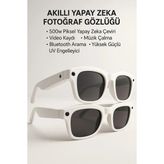 Teknoparkx Beyaz Aı Akıllı Gözlük No 21 Kameralı Bluetooth Chatgpt Destekli Yapay Zeka Çeviri ve Sesli A - Renkli
