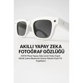 Teknoparkx Beyaz Aı Akıllı Gözlük No 22 Kameralı Bluetooth Birinci Şahıs Çekim Kamera Mikrofon ve Hopa - Renkli