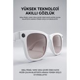 Teknoparkx Beyaz Aı Akıllı Gözlük No 26 Kameralı Bluetooth Seyahat Toplantı Içerik Çekimi Için Kame - Renkli